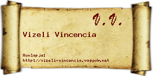 Vizeli Vincencia névjegykártya